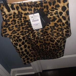 Zara NWT cheetah print peplum skirt